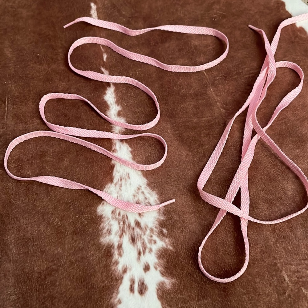 Pink shoelaces